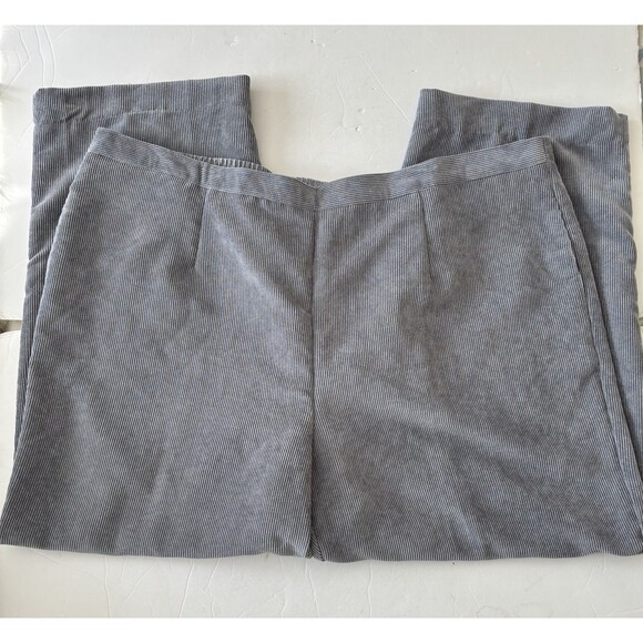 ALFRED DUNNER WOMEN'S PANTS CORDUROY GREY SIZE 20W PULLON ELASTIC WAIST POCKETS - Picture 1 of 5